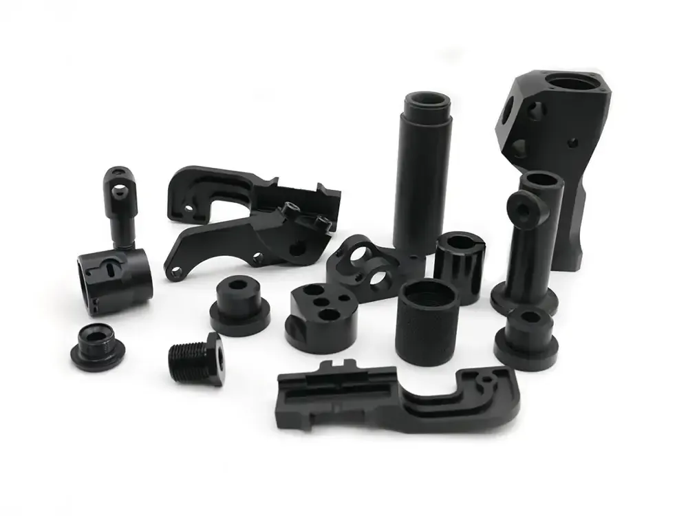 ABS plastic pellets or molded sample illustrating rigid thermoplastic characteristics.