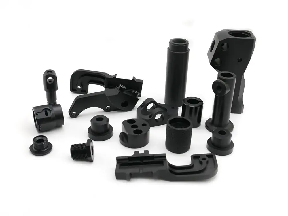 ABS plastic pellets or molded sample illustrating rigid thermoplastic characteristics.
